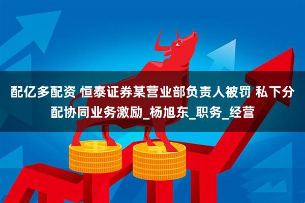配亿多配资 恒泰证券某营业部负责人被罚 私下分配协同业务激励_杨旭东_职务_经营